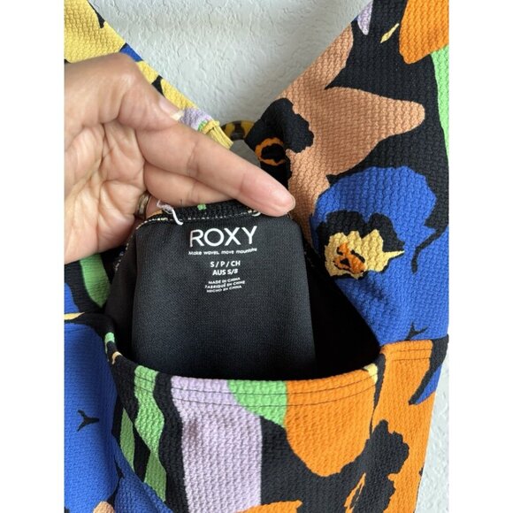 Roxy Women’s Color Jam One Piece Swimsuit Anthracite Flower Jammin Size Small - Picture 12 of 16